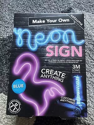 Make Your Own Blue Neon Sign Kit New In Box Wall Light 3m • £2.99