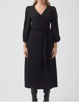 Decjuba Nessy Long Sleeve Midi Wrap Dress Size 10 BNWT RRP$140 • $59