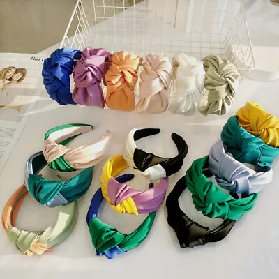 Vintage Silk Satins Cloth Hairband Women Hair Accessories Knot Headband Hairhoop • $8.46