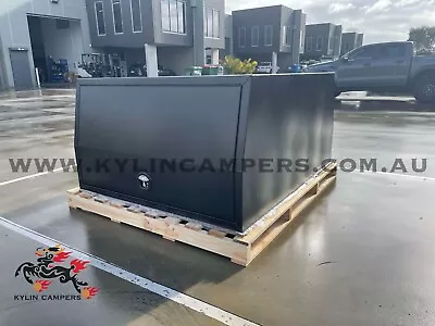 1500mm Black Flat Plate Ute Canopy Aluminium Toolbox Canopy Ute Campers 2 Doors • $2650