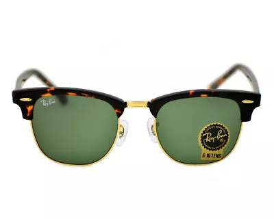 Ray-Ban RB3016 Clubmaster Classic Tortoise Frame Green Lenses 51mm • $66.99