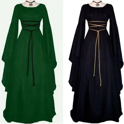 £9.59 • Buy Halloween Fancy Dress Costume Gothic Long Women Victorian Renaissance Medieval