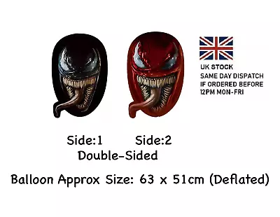 Venom Carnage Double Sided 63cm Foil Balloon Kids Birthday Party Decoration UK • £2.99