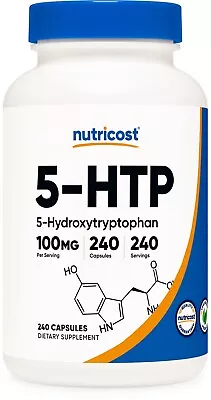 Nutricost 5-HTP 100mg 240 Capsules (5-Hydroxytryptophan) - Gluten Free Non-GMO • $18.98