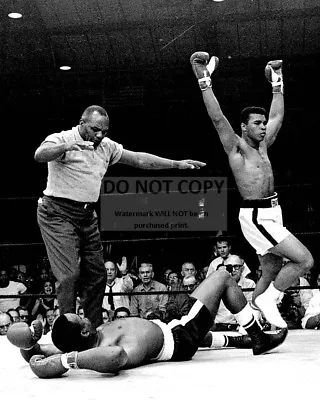Muhammad Ali Knocks Out Sonny Liston In Lewiston Maine 1965 8x10 Photo (zy-141) • $8.87