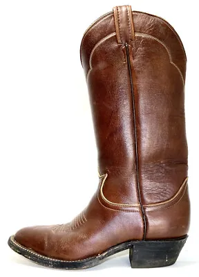 Tony Lama Brown Leather Mid Calf Trimmed Western Boots Women’s Size 5C Wide • $55