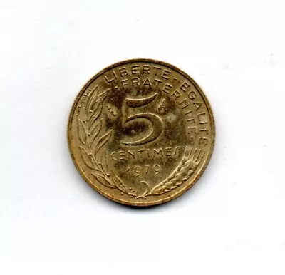 1979 France 5 Centimes Republique Francaise Circulated Coin #fc2066 Free S&h Too • $2.99