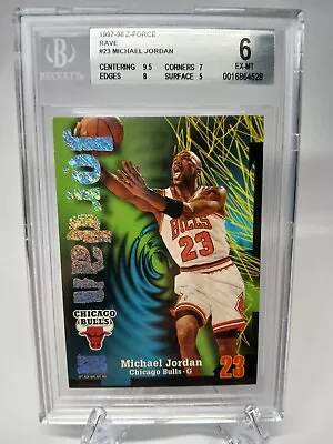 1997-98 SkyBox Z-Force MICHAEL JORDAN #23 Rave 256/399 BGS 6 EX-MT Very Rare • $1299