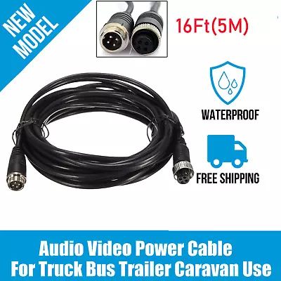 5M 4 Pin Connector Cable For Truck Van Trailer CCD Reversing Camera 12V 24V • $14.99