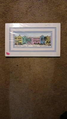 $12 • Buy Rain Row Charleston Sc Matted Printed Vintage Artists