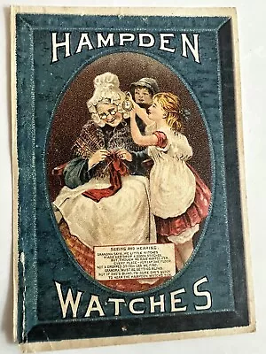 VICTORIAN TRADE CARD C1880 BRANDON VT HAMPDEN WATCHES ASTONISHINGLY ACCURATE B6 • $22.95