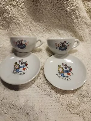 Disney Vintage Alice In Wonderland Set Of 2 Teacups And 2 Saucers • $15