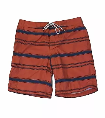 J.Crew Swim Trunks Mens Size 31 Red And Blue Striped Cargo Board Shorts Adult • $19.95