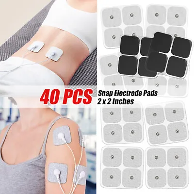 40x Snap On Replacement Electrode Pads For TENS Unit Self Adhesive Stud 2x2'' • $13.99