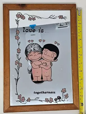 Vintage Retro Kitsch 1970s Picture Wall Mirror Kim Casali Love Is Togetherness • £14.99