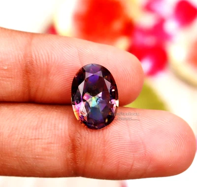 $28.33 • Buy AAA+ Oval Shape New Alexandrite Loose Gemstone 4 Ct Bi Color Certified