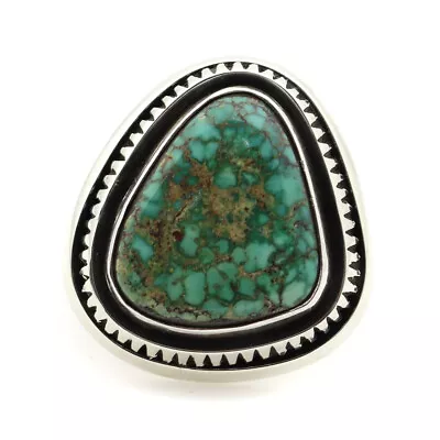 Leonard Nez - Navajo Carico Lake Turquoise And Sterling Silver Ring Size 7 • $565