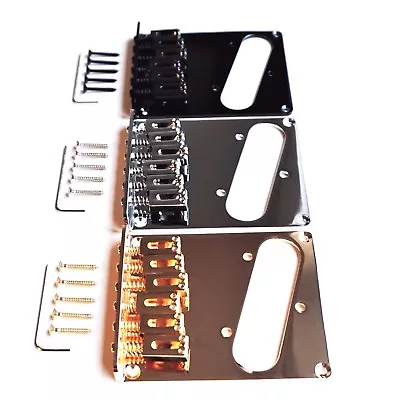 £11.99 • Buy Electric Guitar Bridge Tele Telecaster Modern 6 Saddles Chrome Black Gold  