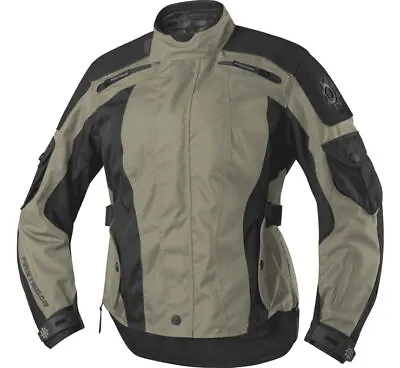 FirstGear Voyage Olive Green/Black Textile Motorcycle Jacket Women's SM Or MD • $64.99