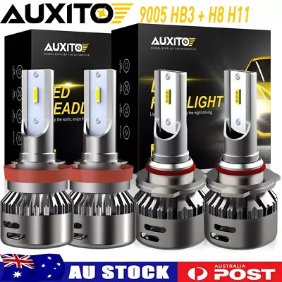 AUXITO 9005 HB3 + H8 H11 LED Headlight Kit Light Bulbs Hi Low Beam 20000LM Lamp • $82.78