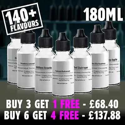 180ml E Liquid Flavour Concentrate DIY Vape Juice Mix Extra Strong UK PG 0mg • £22.98