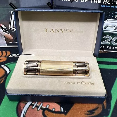 Vintage Lanvin Arpege Gold Perfume Bottle Designed By CARTIER Purse Size 1/8oz • $24.95