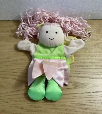 Manhattan Toy Fairy Pixie Girl Hand Puppet Angel Pink Yarn Hair Pretend Play Toy • $11.69