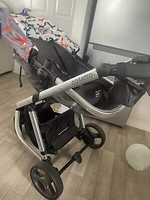 Cosatto Giggle 3 Charcoal Mister Fox Pram Travel System • £60