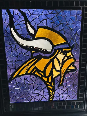 Minnesota Vikings NFL Mosaic Stained Glass Wall Decor Handmade Football Art  • $110