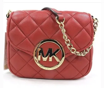 Michael Kors Fulton Small Quilted Leather Red Crossbody Bag • $60