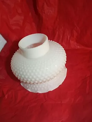 White Milk Glass Hobnail Lamp Shade ~ Ruffled -See Pics For Measurements  • $24.59