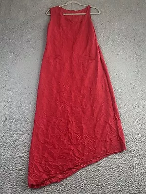 Carol Young Undesigned Moth Dress Red Size Medium Asymmetrical Crinkle Maxi EXC • $109