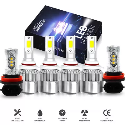 For Toyota Venza 2009-2016 White LED Headlights Hi-Low Beam Fog Light Bulbs Kit • $36.99