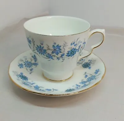 Colclough Braganza Bone China Blue Flowers Cup And Saucer Vintage • £6.99