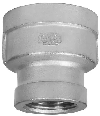 3/4  X 1/2  NPT Female Bell Reducing Coupling 316 Stainless Reducer Coupler 150 • $8.88