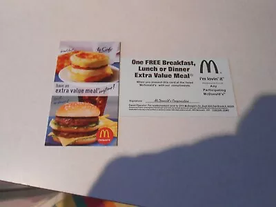 Lot Of 10 Mcdonalds Combo Meal Cards • $30