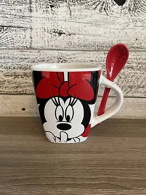 Disney Minnie Mouse Espresso Coffee Mug W Red Spoon Jerry Leigh Polka Dot. • $23.75
