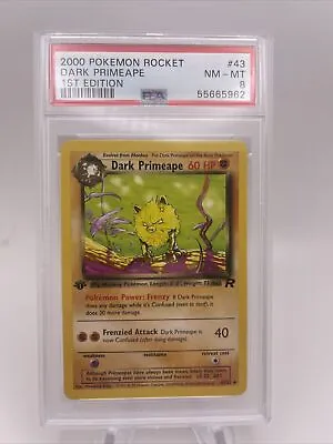 $18.99 • Buy 2000 Pokemon Rocket #43 Dark Primeape 1st Edition PSA 8