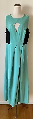 $30 • Buy ASOS Curve Mint Green & Black Long Dress Size UK 18