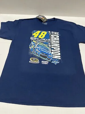 Jimmie Johnson #48 Nascar 7 Time Champion Youth Navy One Sided Shirt X-small • $17.98