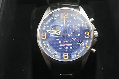 NEW! Torgoen T18 Blue Carbon Fiber Chrono Watch With Stainless Band • $345