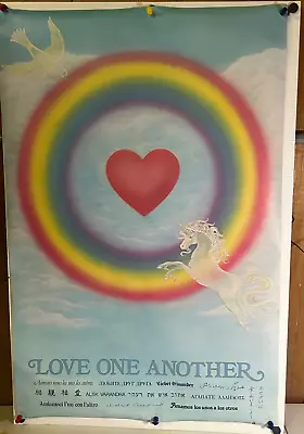 Rolled Vintage 1979 Love One Another Unicorn Rainbow 23x35 Poster Sp 138 • $9.99