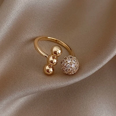 £3.54 • Buy 18k Gold Plated Rings For Women Elegant Cubic Zirconia Jewelry Rings Adjustable