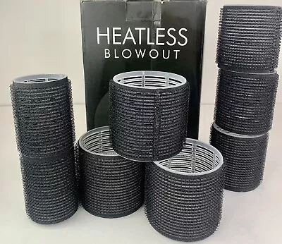 8pc Self Grip Hair Rollers 3 Sizes Bouncy Curl Salon Styling Black • $10.20