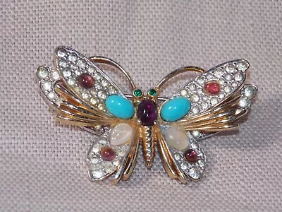 Rare JOMAZ Vintage Costume Jewelry Rhinestone Butterfly Brooch Joseph Mazer • $125