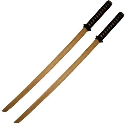 2 PC 40  WOODEN BOKKEN KATANA SET Training Practice Japanese Samurai Sword Daito • $34.85