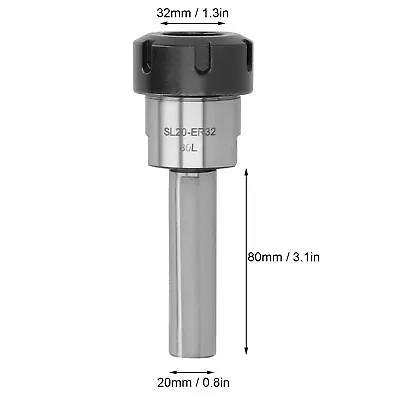 Lathe Collet Extension Rod Straight Shank Tapping Arbor CNC Parts SL20-ER32-80L • £29.94