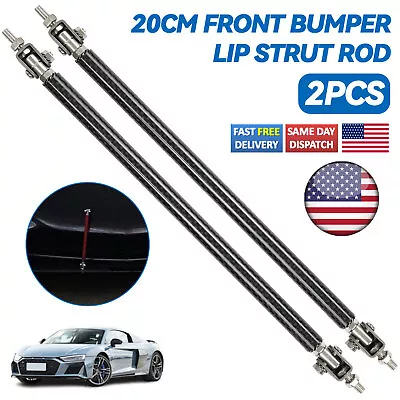 2X Carbon Fiber Front Bumper Lip Splitter Spoiler Strut Rod Tie Support Bar-20CM • $11.55