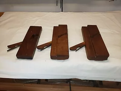 Antique Wooden Wood Plane Molding Primitive Woodworking Lot Of 3 • $50