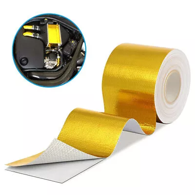 ⭐2  33FT Gold Intake Heat Reflective Tape Wrap Self Adhesive High Temperature • $8.88